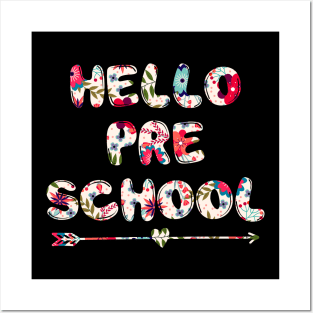 Floral Hello Preschool team teacher student back to school Posters and Art